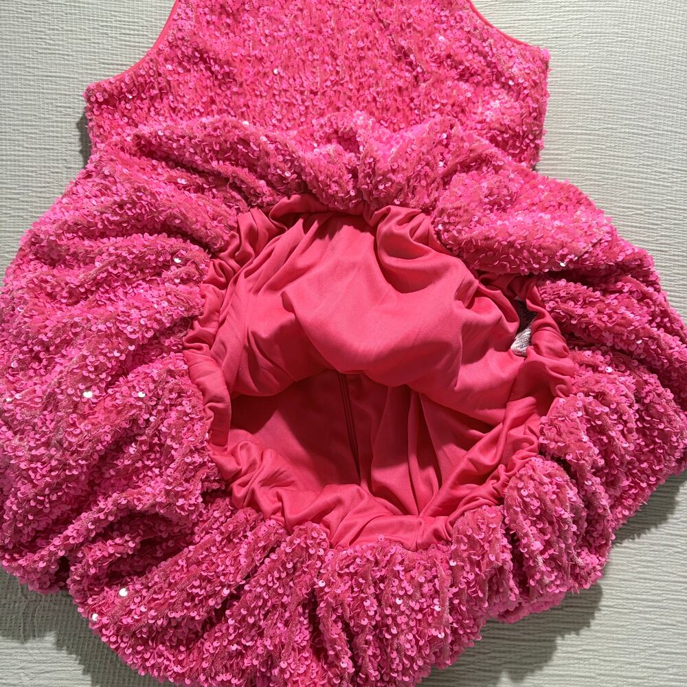 BUBBLE hem mini dress in pink sequin Size 8 NWOT Vixen Prom ASOS LUXE - Picture 6 of 14